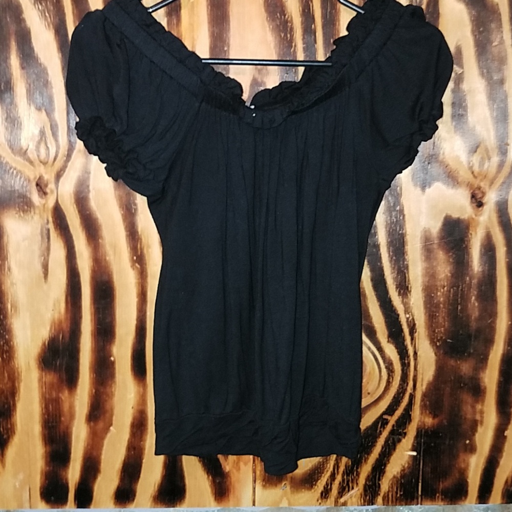 Black off the shoulder top